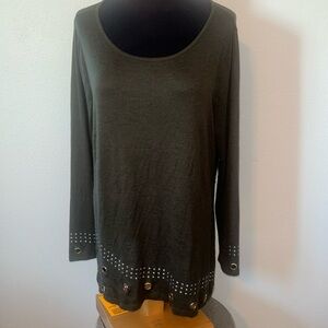 Belldini Pullover Embellished Grommet Sweater size 1X